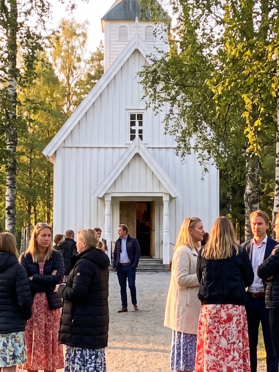 Et kirkerom før en samling