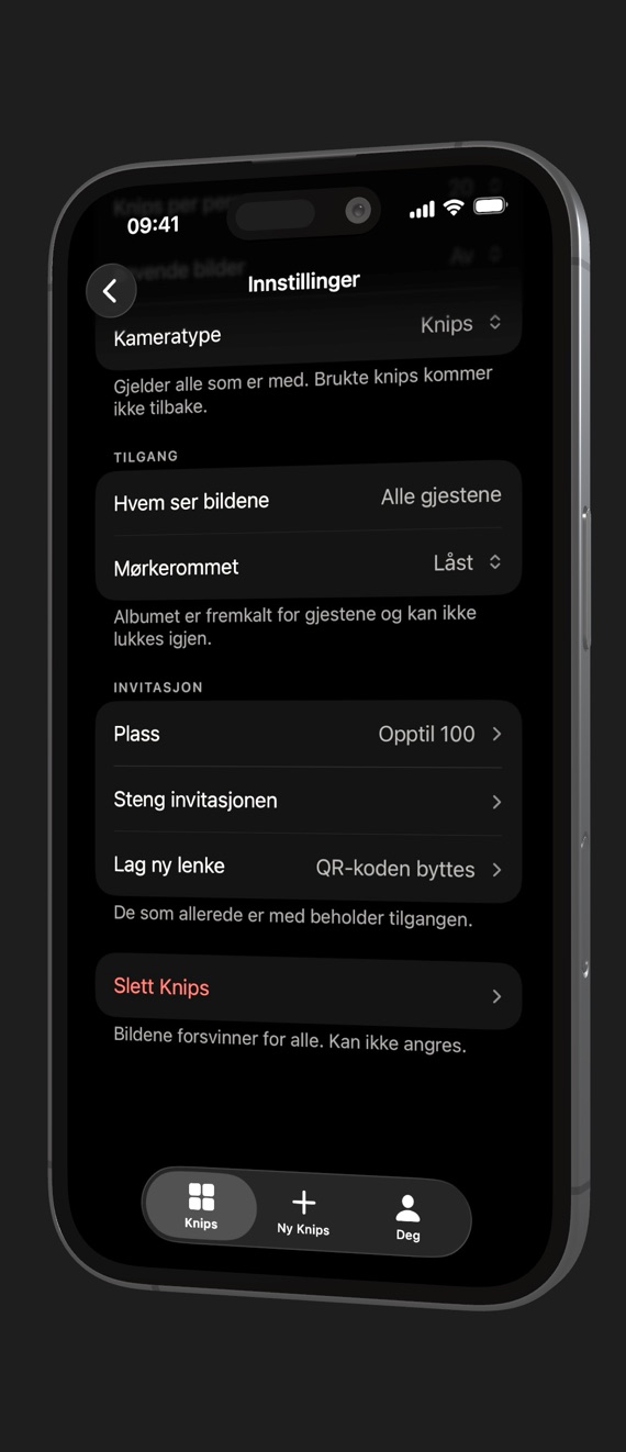 Innstillingen for hvem som ser bildene
